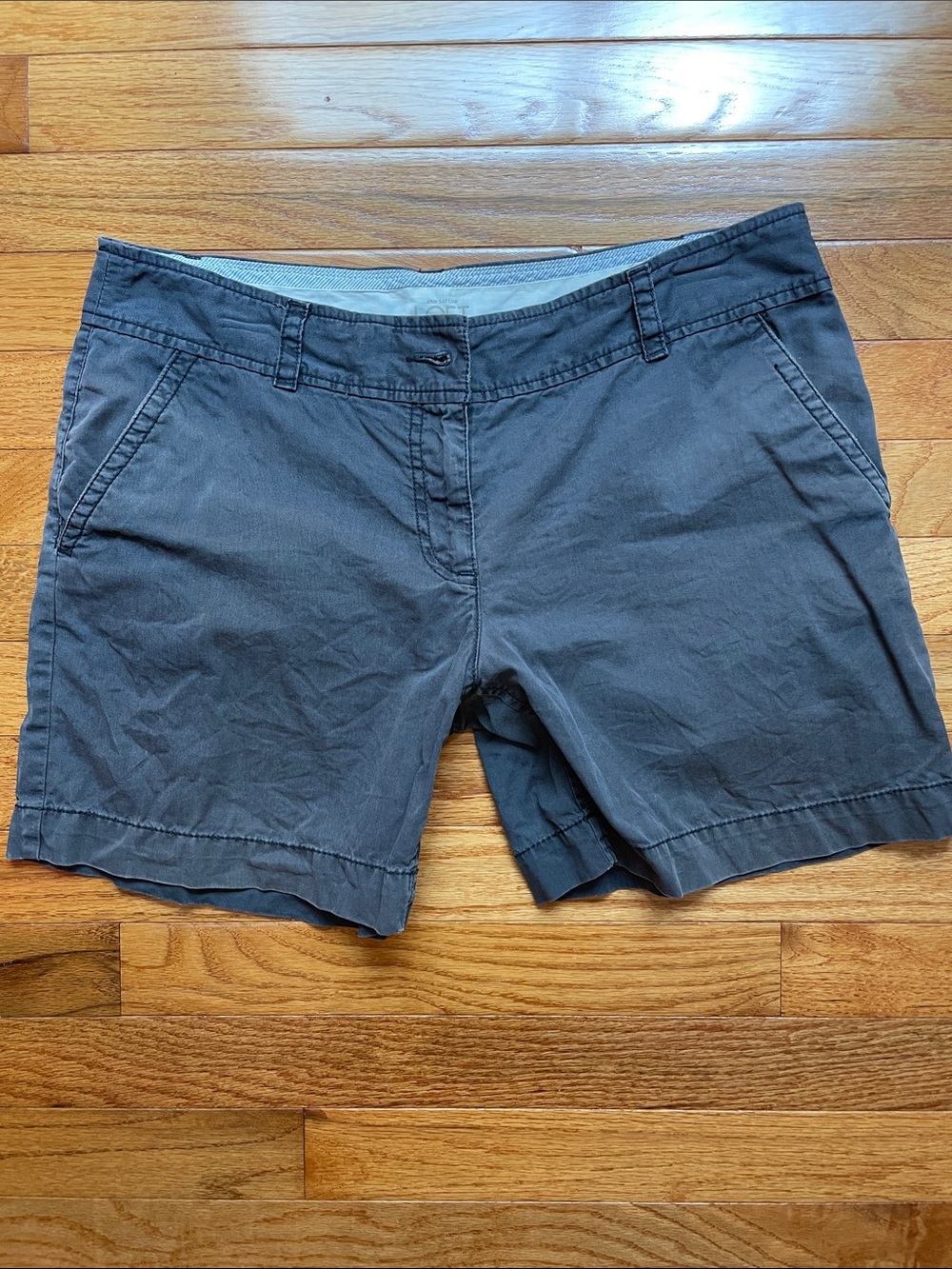 LOFT Women's Charcoal Chino Bermuda Shorts